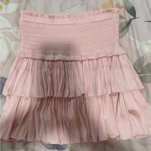 The Reset Blush Pink Tiered Mini Skirt